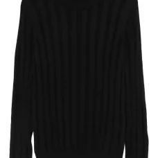 Свитер в рубчик с круглым вырезом