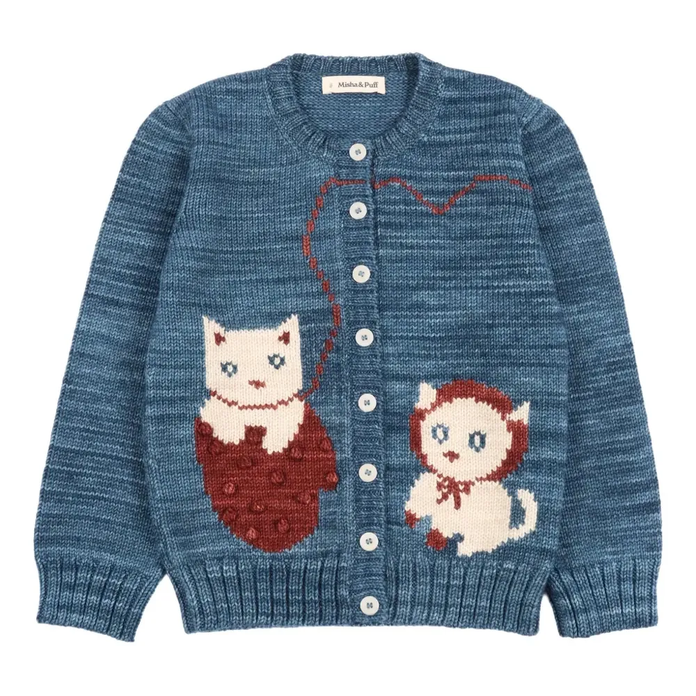 Кардиган с рисунком котят