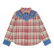 Рубашка в клетку с вышитыми деталями