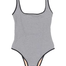 Полосатый купальник с квадратным вырезом Полосатый купальник с квадратным вырезом