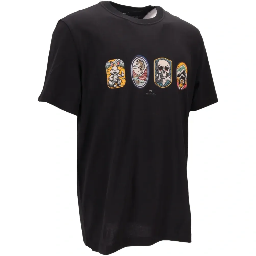 Футболка свободного кроя с нашивками