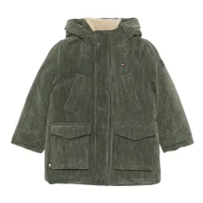 Вельветовая куртка с капюшоном