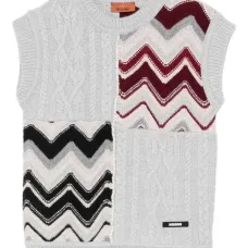 Жилет фактурной вязки с узором зигзаг Жилет фактурной вязки с узором зигзаг