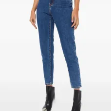 Джинсы с завышенной талией и карманами