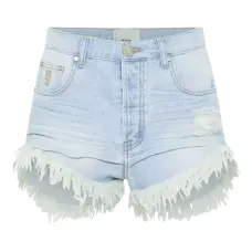 Джинсовые шорты с бахромой