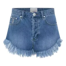 Джинсовые шорты с бахромой