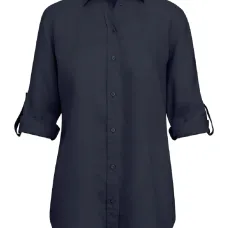 Льняная рубашка на пуговицах