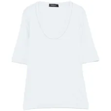 Футболка из джерси с вырезом-лодочка