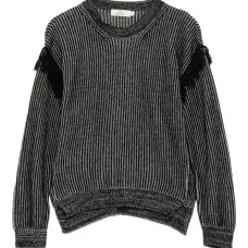 Свитер в рубчик с бахромой