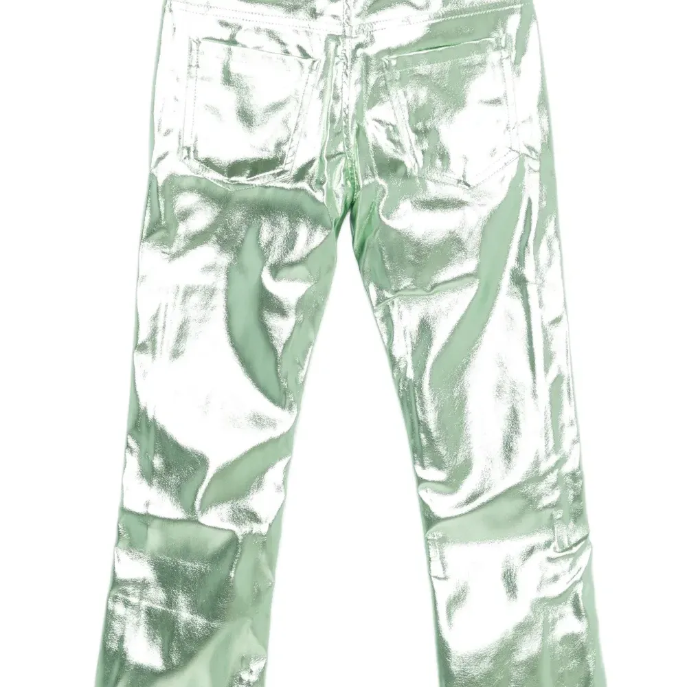 Брюки с эффектом металлик