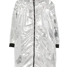 Кейп с капюшоном и эффектом металлик