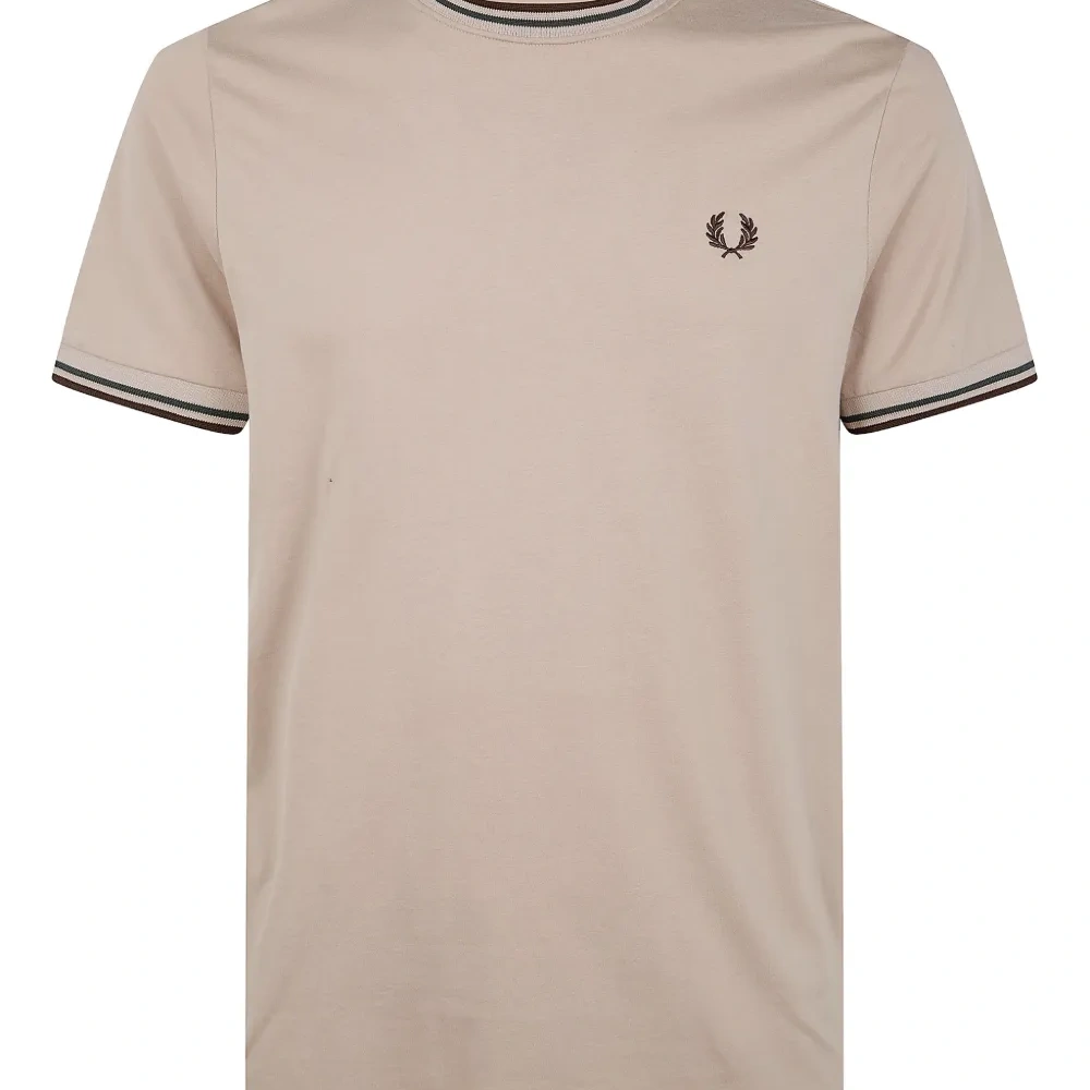 Футболка с отделкой в контрастную полоску и мотивом лаврового венка