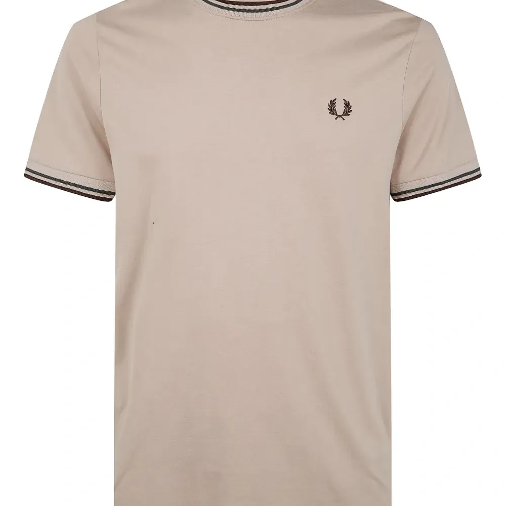 Футболка с отделкой в контрастную полоску и мотивом лаврового венка