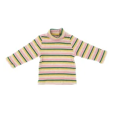 Полосатый топ с высоким воротником