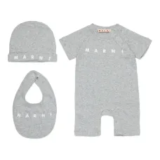 Комплект из комбинезона, шапки и нагрудника с логотипом Комплект из комбинезона, шапки и нагрудника с логотипом