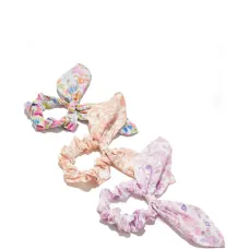 Набор из трех резинок для волос с цветочным узором