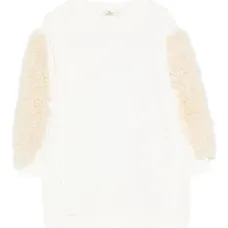 Платье с отделкой из искусственного меха