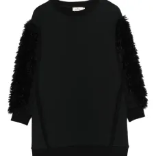 Платье с отделкой из искусственного меха