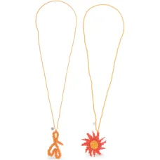 Ожерелья с цветком и сердцем (набор из двух)