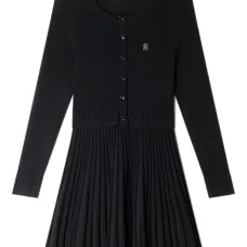 Плиссированное платье миди