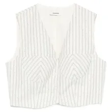 Укороченный топ в полоску со стразами