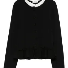 Кардиган со съемным воротником и оборками