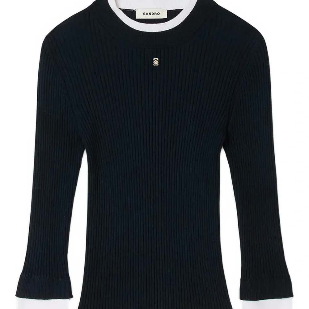 Рифленая футболка с длинными рукавами