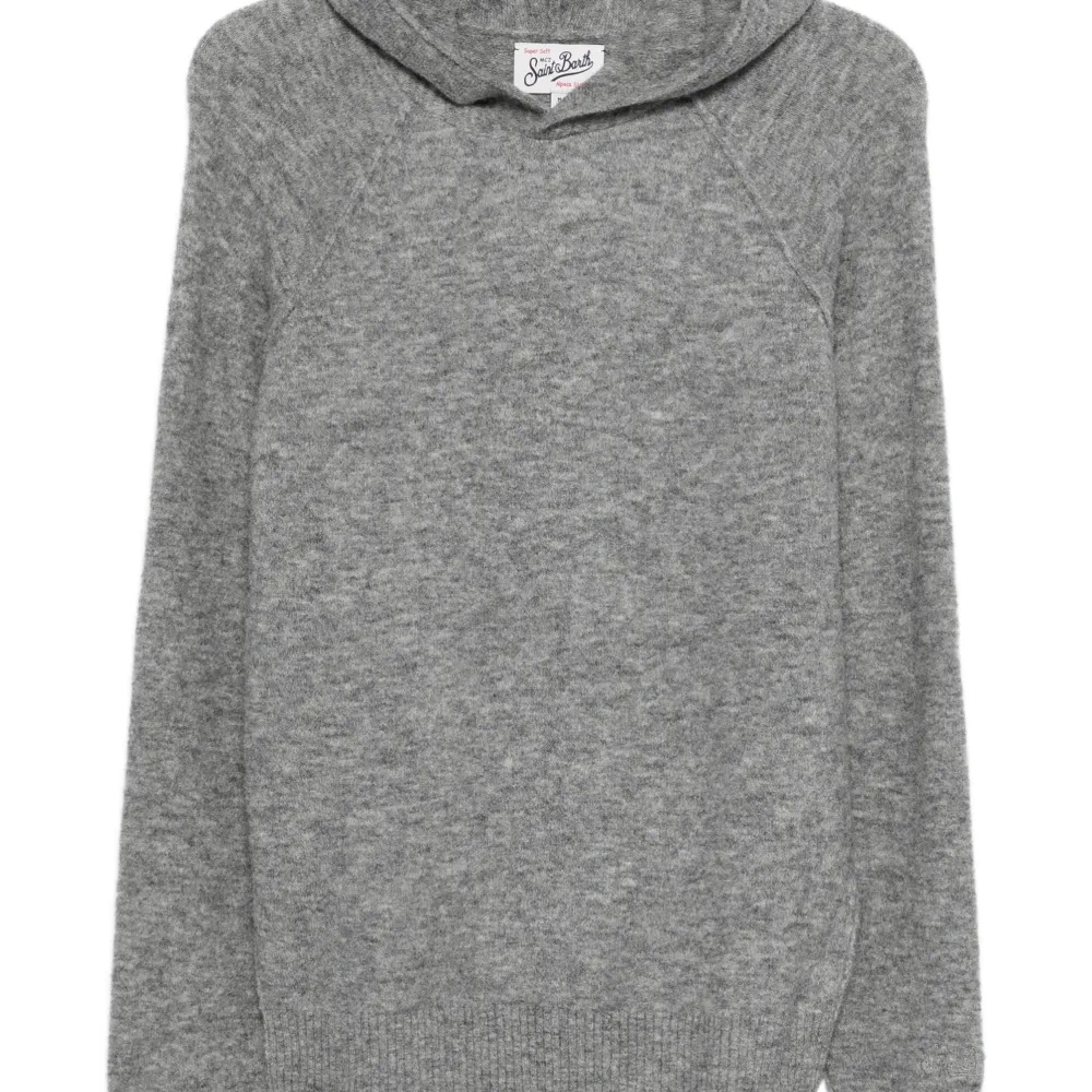 Вязаный джемпер с шалевым воротником и длинными рукавами