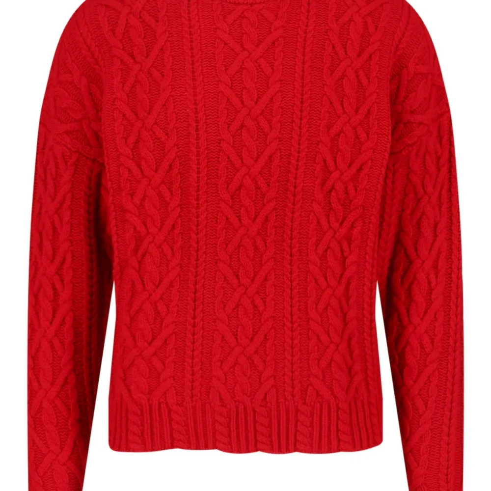 Свитер фактурной вязки с круглым вырезом