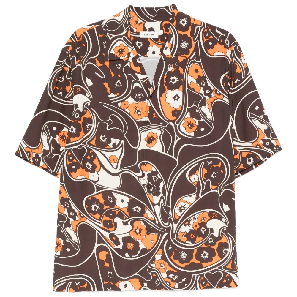 Рубашка с короткими рукавами и цветочным узором