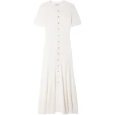 Вязаное миди-платье на пуговицах