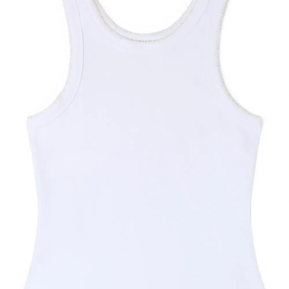 Рифленый топ с бусинами