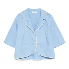 Рубашка с бисером на воротнике