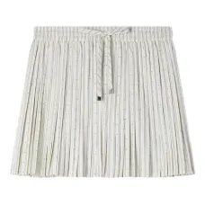 Мини-юбка A-силуэта в полоску с украшением стразами