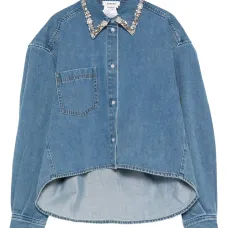 Рубашка с декорированным воротником