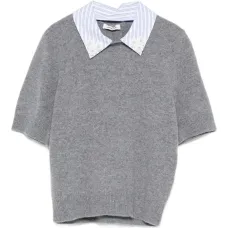 Топ с воротником в полоску Топ с воротником в полоску