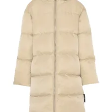 Стеганое пальто с капюшоном
