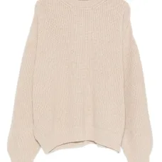 Свитер в рубчик с круглым вырезом