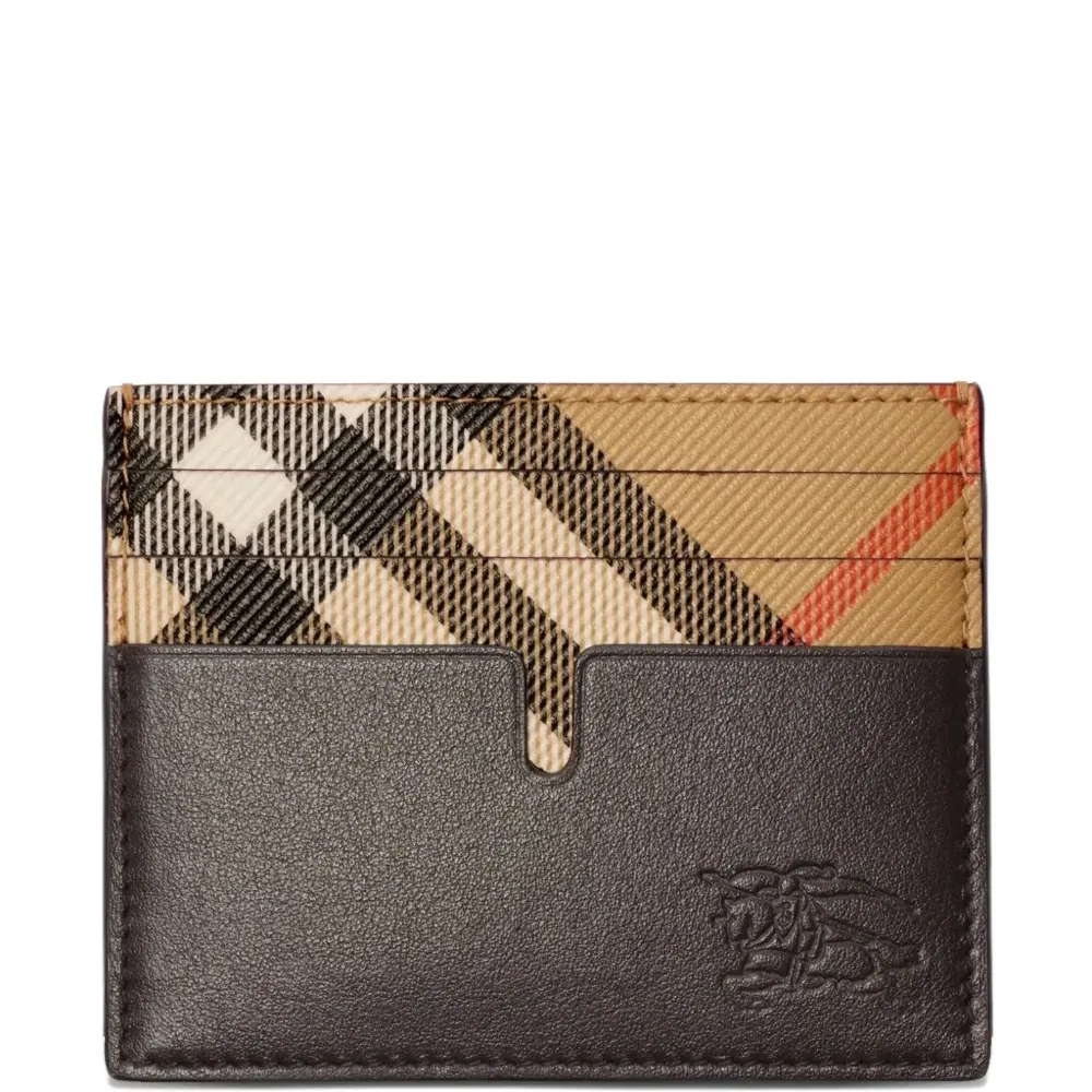 Клетчатый картхолдер с тисненым логотипом Клетчатый картхолдер с тисненым логотипом