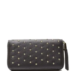 Кошелек на молнии с заклепками