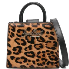 Сумка-тоут размера мини с леопардовым принтом