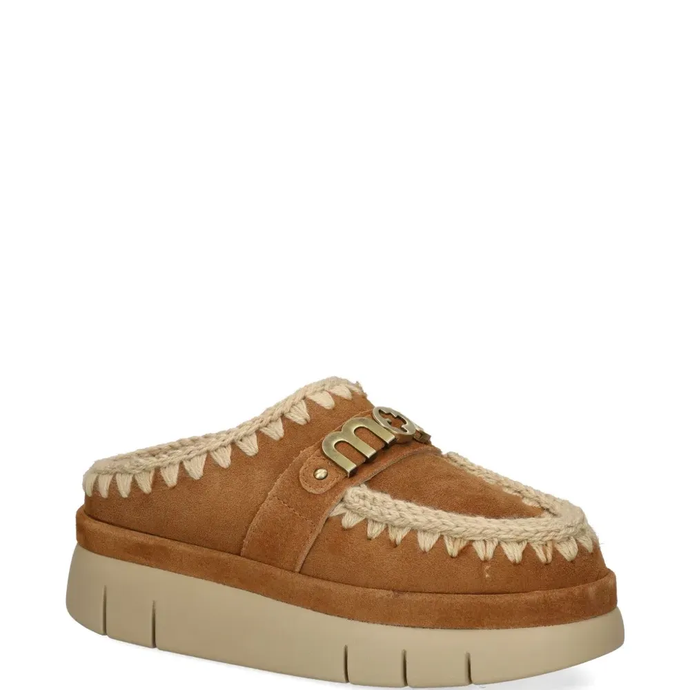 Мюли с декоративной строчкой и логотипом Мюли с декоративной строчкой и логотипом