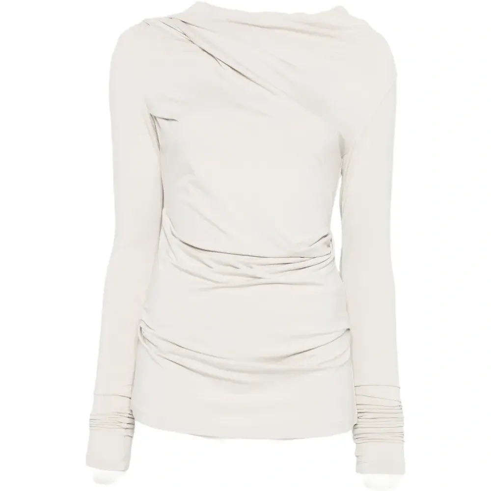 Драпированный топ с длинными рукавами