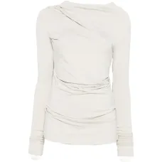 Драпированный топ с длинными рукавами Драпированный топ с длинными рукавами