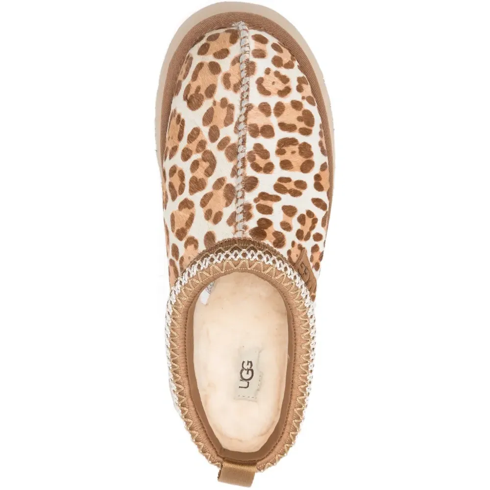 Леопардовые тапочки на платформе