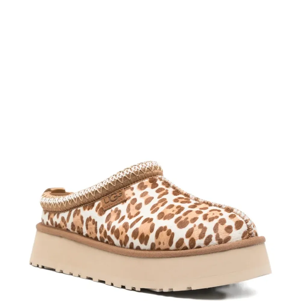 Леопардовые тапочки на платформе