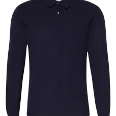 Шерстяная рубашка поло с длинными рукавами