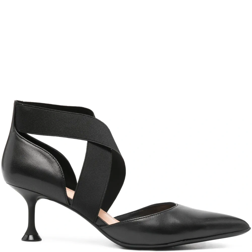 Туфли-лодочки на каблуке 60 мм с эластичными ремешками