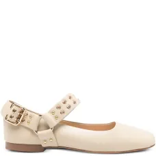 Балетки с пряжкой и заклёпками