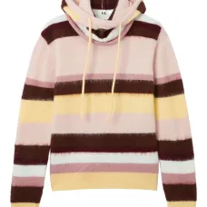 Полосатый свитер с капюшоном